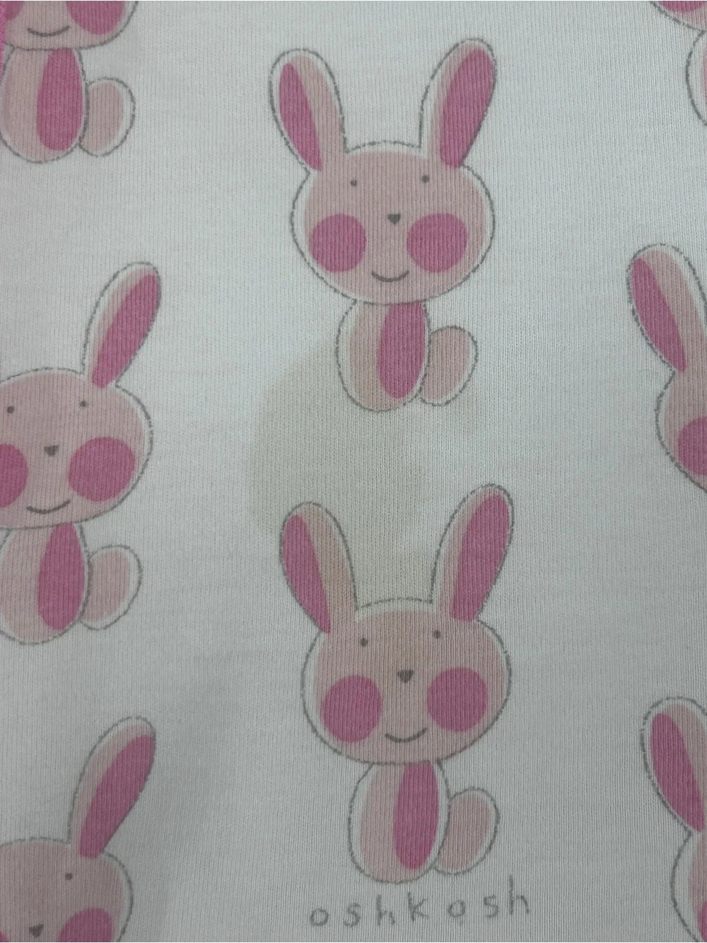 OshKosh Pink “Hop” Bunny cotton baby blanket Reversible